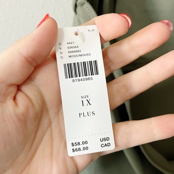 By Anthropologie Tailored Halter Top Moss Green Plus Size 1X Adjustable New - Picture 9 of 11